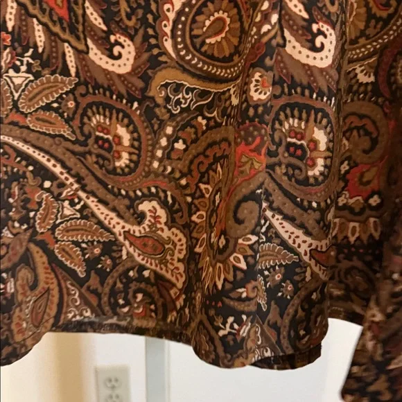 Elementz Paisley Pencil Skirt in Rich Brown and Deep Red‎ - Picture 4 of 4